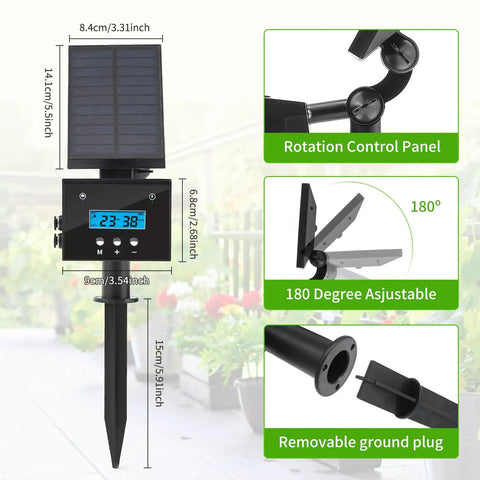 Solar Drip Irrigation System For Outdoor Gardens And Balconies With MPPT Tech 2200mAh Battery Rain Sensor features.