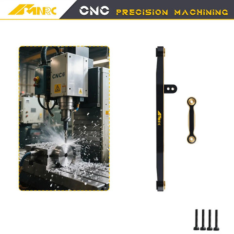 Beefy Brass Bold Steering Link Kit For Axial SCX24 AX24 1 Twenty Fourth Scale RC Crawler Upgrades Part Heavy Duty Link Set For Smoother Steering And Better Control. CNC-machined black brass steering link set with screws