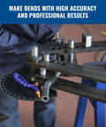 Heavy Duty Hydraulic Tubing Bender With High Capacity Pipe Bending Rig Driven By A Beefy One Horsepower Motor for precise bends in metal.