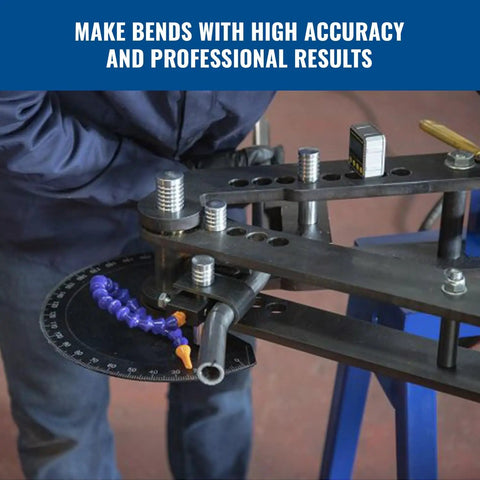 Heavy Duty Hydraulic Tubing Bender With High Capacity Pipe Bending Rig Driven By A Beefy One Horsepower Motor for precise bends in metal.