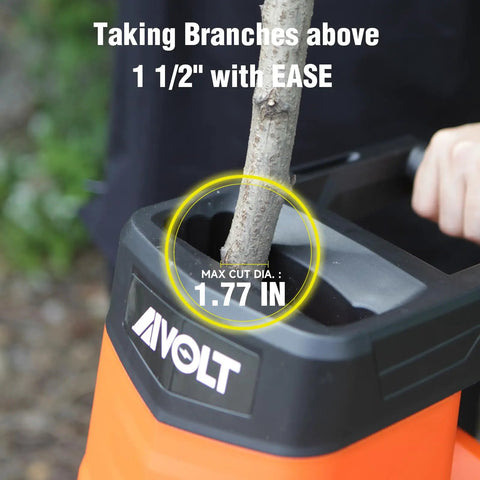 Electric Wood Chipper Shredder 1800W Portable Mulcher 1.8 inch cutting handling branch in orange