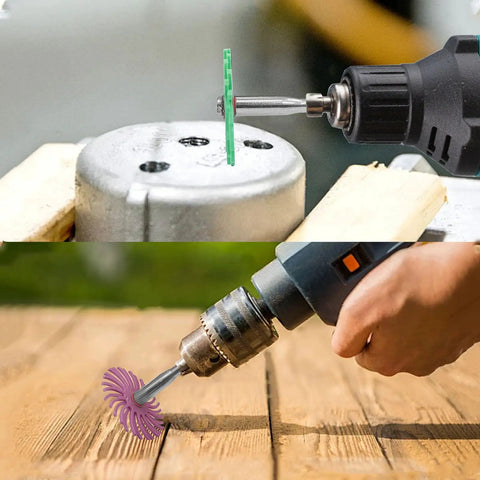 Pro Grade 42 Piece 1 Inch Radial Bristle Disc Kit With One Eighth Inch Shank polishing wood and metal surfaces
