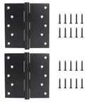 5 Inch by 5 Inch Heavy Duty Door Hinges That Hold Up to 220 Lbs with 20 Screws, Square Corner Design, Rugged Steel Construction for Interior and Exterior Doors, Easy Install, Smooth Operation, Maximum Bearing Strength, black 2-pack