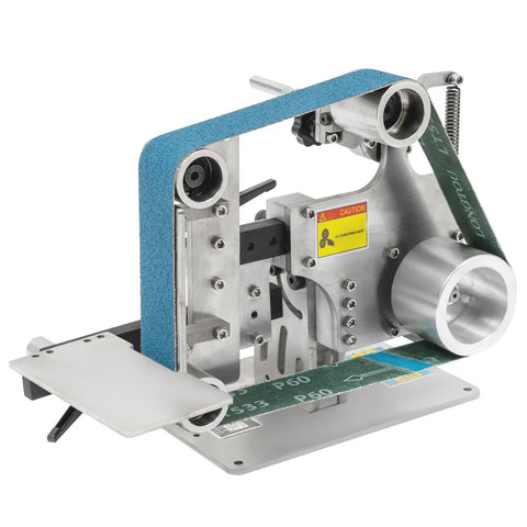 Heavy Duty Bench Belt Sander 2X36 Inch, 750W Variable Speed Grinder Tool With Digital Display Up To 5000 RPM showing motor and belt assembly.