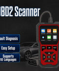 Professional OBD2 Diagnostic Scanner And Code Reader To Clear Check Engine Codes Fast with buttons and display screen.