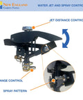 Beefy Tripod Sprinkler With 125 Ft Coverage 360 Degree Range Adjustable Height water jet and spray controls close-up