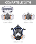 Multi Gas Cartridge With Carbon Filters For Reusable Respirator G-500 M-500 And G-750 shown with compatible masks