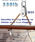 Cable Pulley Block Set 304 Stainless Steel 360 Degree Swivel Heavy Duty M25 Three Pack For Gym Equipment Pulley System Hanging