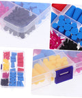 Premium Tapered Silicone Stoppers Kit With Easy Grip Rubber Plugs For Sealing Test Tubes Flasks And Bottles Perfect Heavy Duty Coating Paint Projects And Lab Experiments You Can Trust These High Temp Plugs To Save Time And Keep Your Gear Safe., assorted silicone tapered stoppers in a clear organizer box, 8 sizes