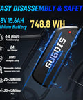 Two Seater Fat Tire Electric Bike With 1000W Peak Motor Up To 60 Mile Range Large Removable Battery 20 Inch All Terrain E Bike For City Commutes And Weekend Rides, 48V 15.6Ah battery