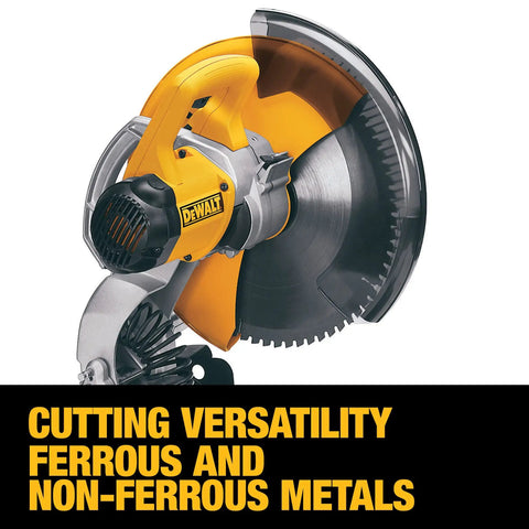 Beefy 14 Inch Multi Cutter Saw With 15 Amp AC DC Power 1300 RPM No Load Speed Spindle Lock Quick Lock Vise 1 Inch Wheel Arbor Built Tough Yellow And Black Construction For Pro Level Cuts