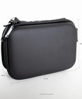 Side view of a compact emergency kit with medical grade gear and sturdy hardshell case, water repellent exterior.