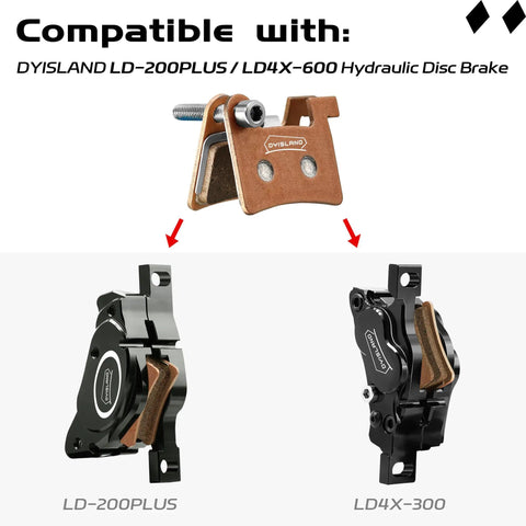 MT600 Electric Bike Disc Brake Pad Set Dual Pack For LD 200Plus And LD4X 600 Hydraulic Brakes semi metallic and sintered options