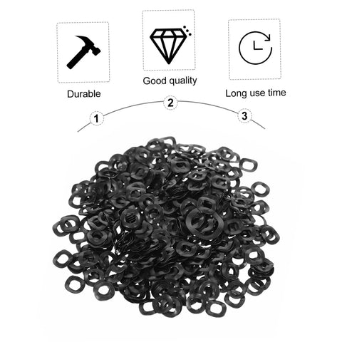 Beefed-Up Spring Wave Washer Gasket Kit - 500-Piece Assortment For Electrical Connections And Automotive Use, Spring Steel Wave Gaskets That Fit Tight Spaces, Prevent Loosening, Reduce Friction. black spring steel wave washer assortment