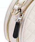 Close-up of a black zipper pull on a handbag, 10 Piece Leather Zipper Pull Replacement Kit For Luggage Backpacks Jackets Purses Handbags And Suitcases Durable PU Leather And Zinc Alloy 2.68 X 0.51 X 0.12 Inches Easy No Tool Install.