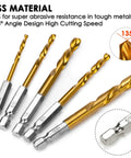 Five HSS drill bits for Stripped Screw And Bolt Extractor Set With Left Hand Drill Bits, Broken Bolt Remover Kit, Easy Out Style Fastener Extraction.