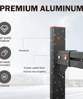 Beefy Aluminum Trailer Roof Ladder Rack Extends From 6 Feet To 8.2 Feet With 800 Lb Capacity, Adjustable Height 21.4 To 33 Inches, Includes Two Straps For Universal Enclosed Or Open Trailers, Heavy Duty Gear For Any Truck Bed, aluminum frame close-up