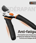 Heavy Duty Pruning Shears 8.5 Inch Pro Garden Pruner With Jam-Proof Spring And Ever-Sharp SK5 Blades ergonomic design detail