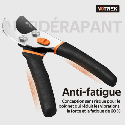 Heavy Duty Pruning Shears 8.5 Inch Pro Garden Pruner With Jam-Proof Spring And Ever-Sharp SK5 Blades ergonomic design detail