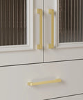 5 Pack 8 Inch Brushed Gold Cabinet Handles Center To Center Drawer Pulls on white cabinet doors and drawer