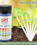 Soil PH Test Strips Kit With 100 Test Strips 0 To 14 PH Range Quick And Accurate Soil Tester For Plants Gardens Potting Mix Lawns