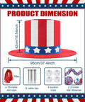 Patriotic Fourth Of July Giant Hat Golf Cart Decoration Set With Red White Blue Star Tinsel And Rope Includes Suction Cups Ribbons for dimensions.