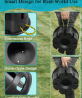Heavy Duty 6 Inch Trailer Jack Blocks 4 Pack with convenient rope and comfort-grip handle for ease of use.