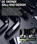 Ball End Allen Wrench Set With Torque Handle 27 Piece Long Arm Hex Key Kit 25 degree ball-end design on dark surface