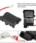 Heavy Duty Fuse Box Battery Terminal Block For Volkswagen Golf Jetta Beetle showing 3 pins, robust plastic housing, red wire connection.