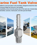 Anti Siphon Fuel Valve Fitting For Marine Fuel Tanks With One Quarter Inch NPT Threads And Three Eighths Inch ID Pickup Tube