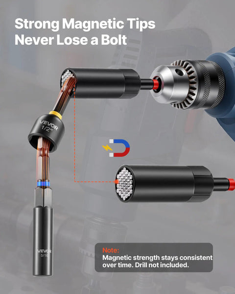 Beefy Magnetic Impact Nut Driver Set 80 Piece Kit With Metric And SAE Sizes featuring strong magnetic tips demonstration
