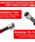 KUNGJUER M8x1.25mm stainless steel helicoil thread repair kit with HSS drill bits, installation tools, and carry case.