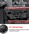 Close-up of Heavy Duty Black Aluminum Light Mounting Brackets for Jeep Wrangler, showcasing screw holes and sliding slot design.