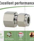 Stainless steel 304 straight compression fittings for 3/8 in O.D. tube to 3/8 in NPT female, 2 pcs