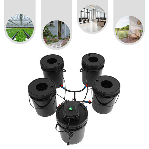 Hydroponic Growing System Kit Dope with 5.28 gallon deep water culture pump, air stone and recirculating drip garden setup