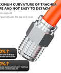 Close-up of 304 Stainless Steel Straight Push-To-Connect Fittings Male 5/32 Inch Tube OD M5 Thread with orange tubing attached