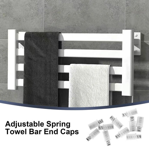 Adjustable Spring Replacement Towel Bar End Caps For Easy Swap Durable Plastic Wall Mount Ends With Spring Loaded Design Keeps Your Towel Rack Solid Clean And Ready To Go, white plastic towel bar end caps on wall rack