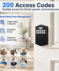 Slick Keyless Entry Door Lock With Keypad Electronic Deadbolt on a white door showing 200 access codes feature and multi-user management.