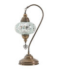Turkish Swan Neck Mosaic Table Lamp Handcrafted Stained Glass Tiffany Style Bedside Desk Light With US Plug And E12 Socket