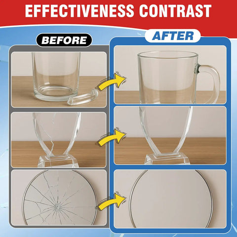 Before and after photo of Ultra Strong Glass Glue For Mirrors Jewelry And Diy Art 30g Clear Adhesive With Fast Cure Bond.