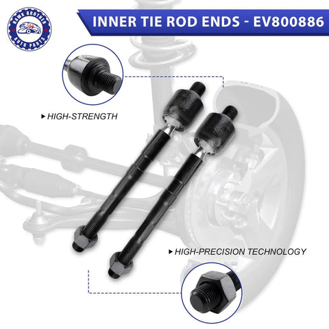 Inner tie rod ends part of 10 Piece Front Suspension Kit Beefed Up With Lower Ball Joints Sway Bar Tie Rod Bellows Replacement For Hyundai Elantra 2011 2016 And Veloster 2012 2017 Durable OEM Style Kit Fits Front End