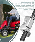 Steering Rack Plate for MTD Craftsman and Troy-Bilt Lawn Mowers Replaces 753-11064A 783-07239A 75311064B with lawn mower in background.