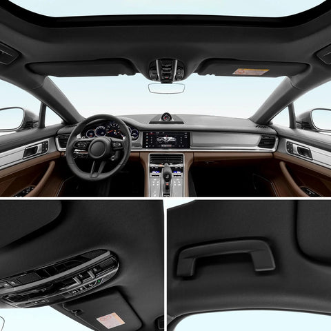 Auto headliner fabric, black foam-backed mesh; 97 in × 60 in; interior roof replacement material for car
