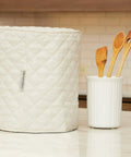 Keepsakes Mixer Cover With Dust Protection Stain Resistant And Washable Cream Colored Appliance Cover For Kitchen Counters