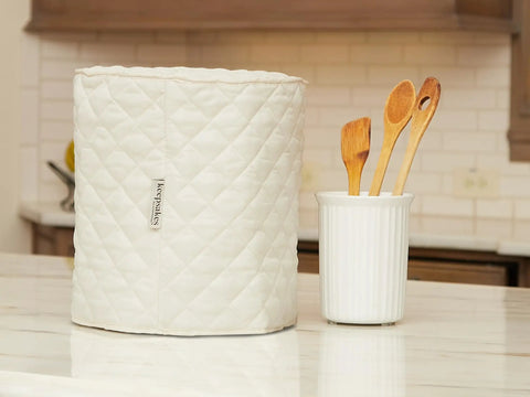 Keepsakes Mixer Cover With Dust Protection Stain Resistant And Washable Cream Colored Appliance Cover For Kitchen Counters