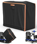 Custom Fit Waterproof Cover For SuperHandy Tugger Mobility Scooter GUO133-FBA, 124 x 58 x 104 cm, durable black fabric, dust and rain protection.