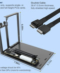 OcuLink eGPU dock with 39.4" cable, supporting single or dual-slot PCIe cards. Designed for laptops and mini PCs.