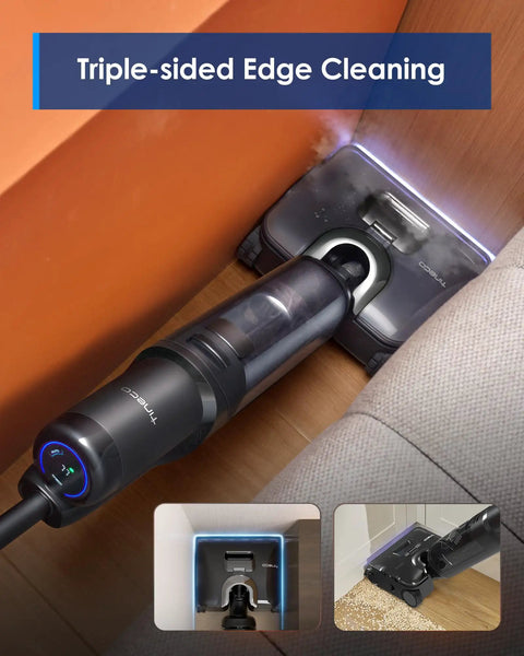 Floor One S7 Stretch Cordless Steam Mop And Wet Dry Vacuum All-In-One With 320F HyperSteam 180 Degree Lay Flat cleaning edges