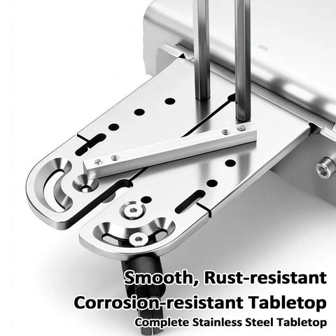 Heavy Duty Adjustable Jaw Locking Tool Stainless Steel Bench Vise surface showing smooth, corrosion-resistant tabletop for jewelry making.