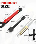 Grab And Go Four Piece Plumbing Wrench Kit For Quick Fixes Angle Stop Removal Tool One Half Inch Compression Sleeve Puller Adjustable Plumber Wrench And A Handy Four Way Utility Key For Nuts Rings And Angle Stops product sizes